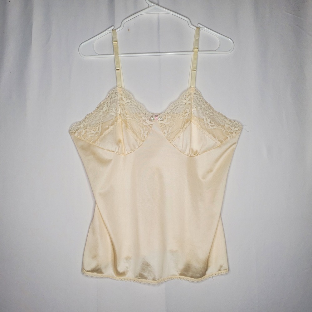 Vintage Lace‎ Trim Camisole Tank Coquette Fairy Feminine Cottagecore USA